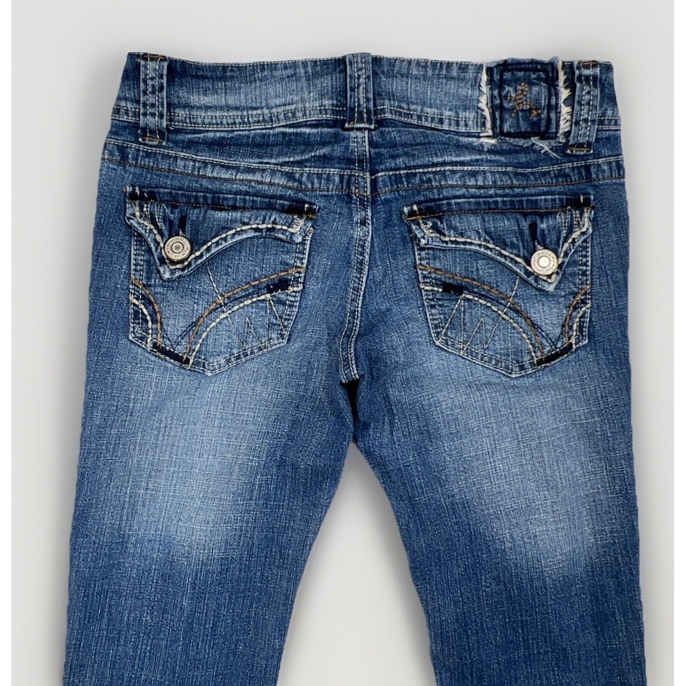 Hydraulic Jeans Distressed Ultra Super Skinny Low Rise Juniors 1/2 Blue - Picture 10 of 16